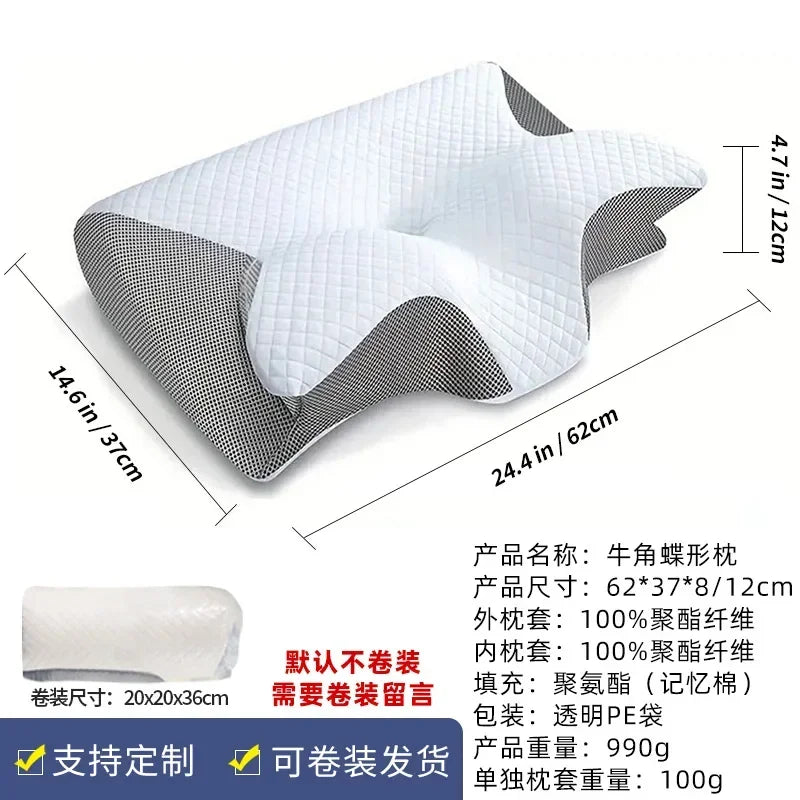 Cuscino Cervicale Memory Foam A Forma Di Farfalla Per Il Collo Sonno Confortevole E Ortopedico