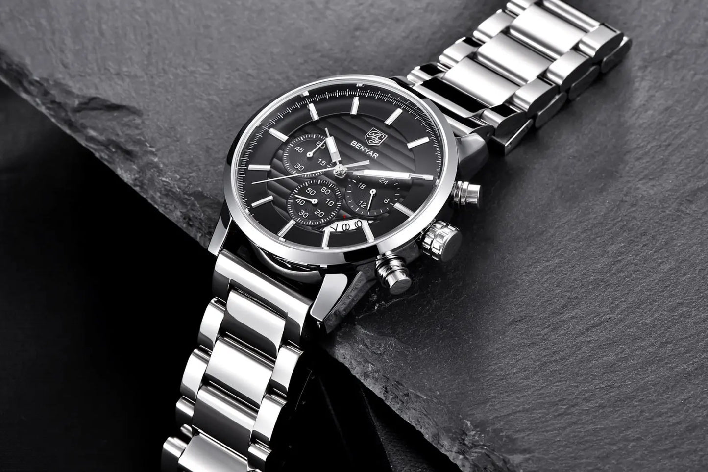 Orologio Da Uomo BENYAR Al Quarzo In Pelle Impermeabile Multifunzione Cronografo calendario Resistente Agli Urti