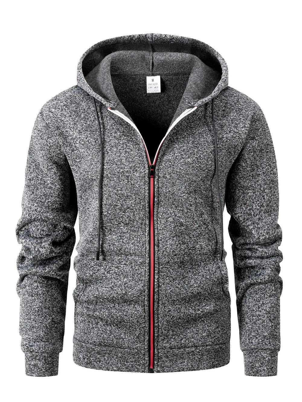 Felpa Da Uomo Autunnale Tinta Unita Con Cappuccio Maniche Lunghe E Chiusura A Cerniera Slim Fit Con Tasche