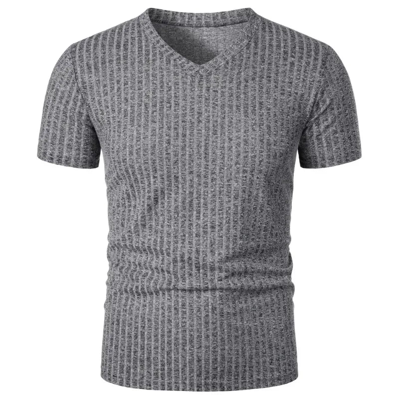 T Shirt Muscolari Da Uomo A Maniche Corte Estive Elasticizzate Scollo A V Bodybuilding Streetwear Allenamento Costine