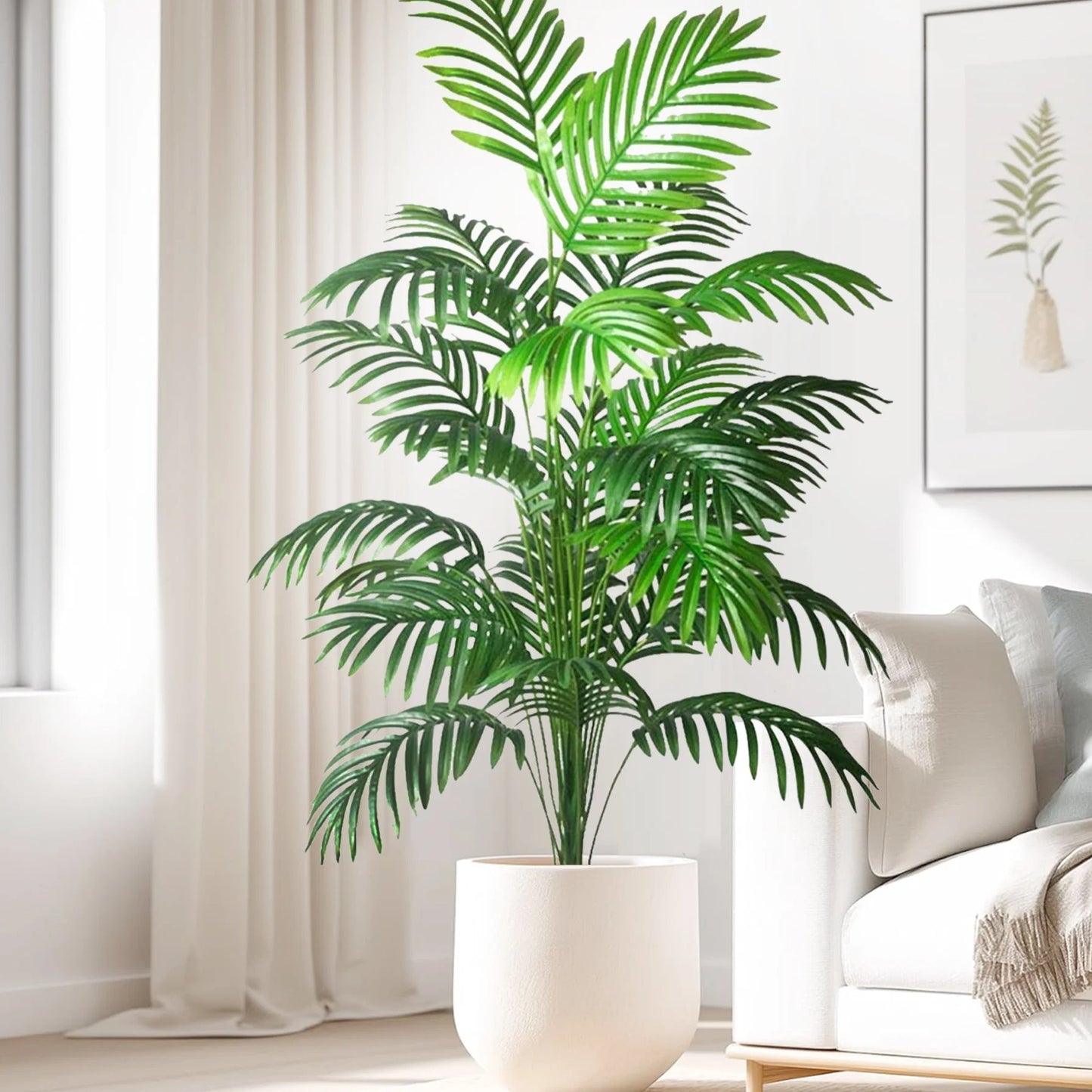Palma Artificiale Tropicale Con Rami Di Foglie In Plastica Verde Per Decorazione Giardino Esterno Misure 50 90 120 Cm