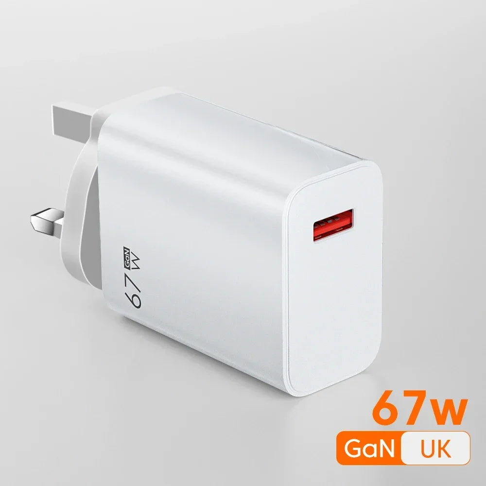 Caricabatterie USB 67W Per Xiaomi 14 13 12 11 Mi Poco Redmi Note 10 9 Pro 6A Adattatore Muro Cavo USB C Ricarica Turbo