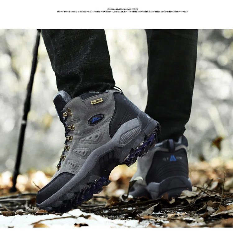 Scarpe Da Arrampicata Invernali All'aperto Da Trekking Antiscivolo Con Suola Spessa Uomo Calde