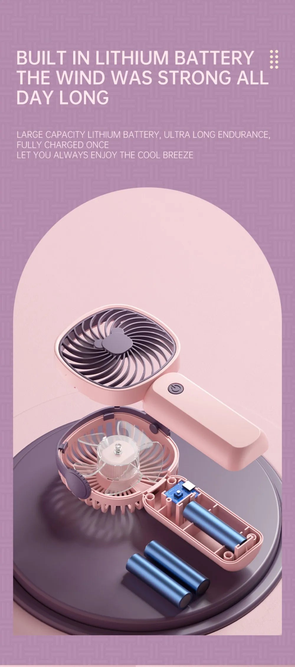 Mini Ventilatore USB Portatile Multifunzionale Con Supporto Da Tavolo Per Studenti E Esterni Batteria Ricaricabile