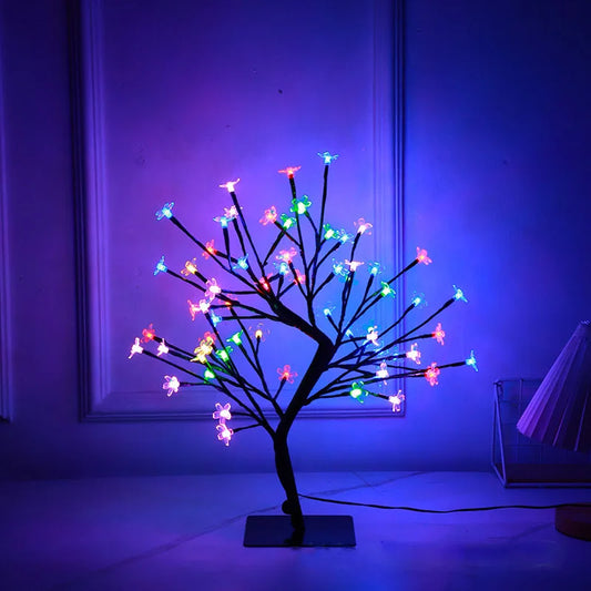 Lampada Da Tavolo A LED Colorata Con Fiore Di Ciliegio Per Camera Da Letto Comodino Hotel Negozio Home Decor Festa Luce