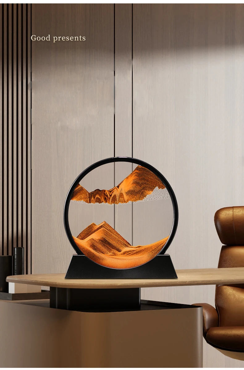 Clessidra Liquida 3D Arte Sabbia In Movimento In Vetro Regalo Originale Decorazione Per Casa E Ufficio