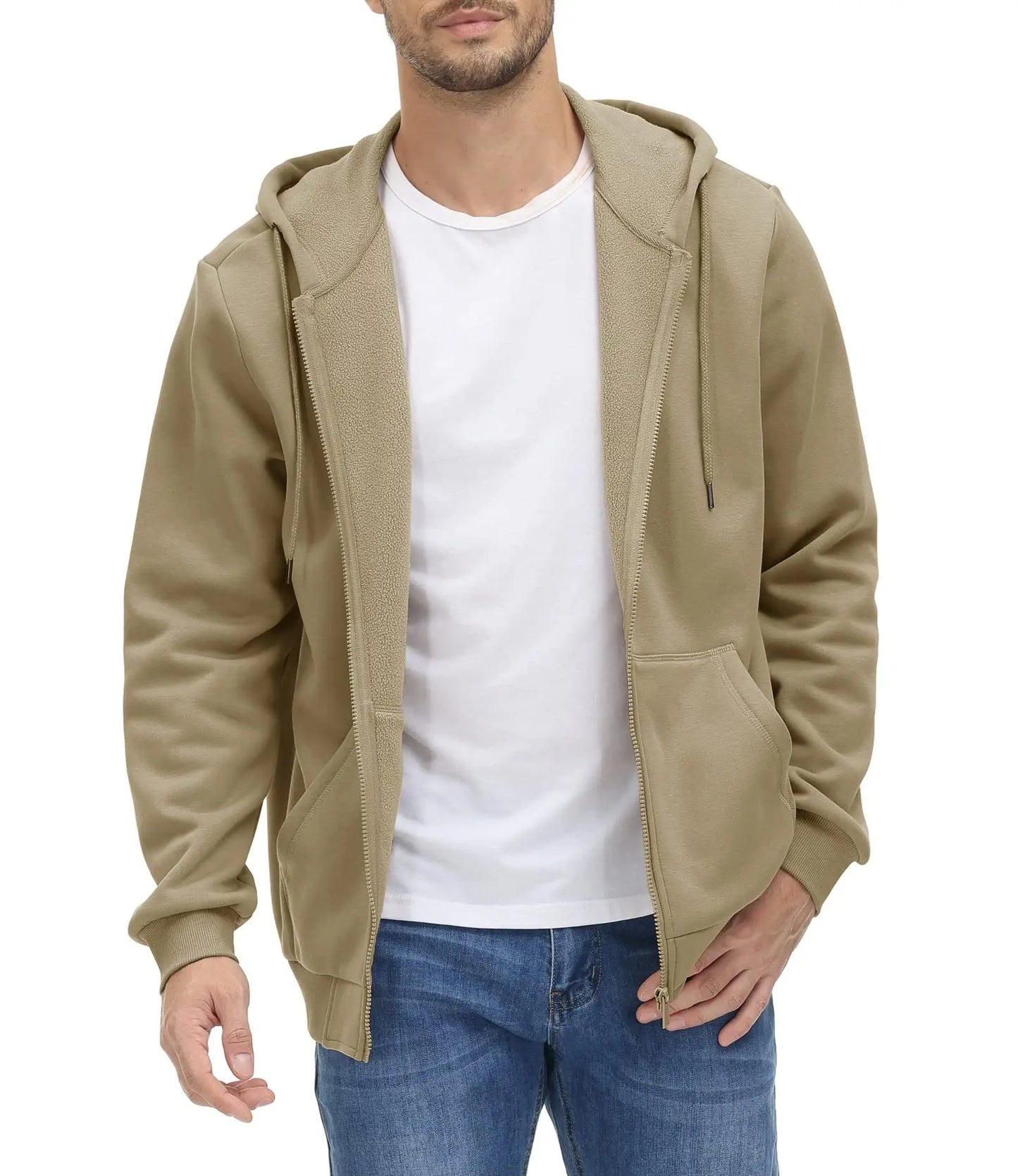 Tacvasen Felpa Con Cappuccio Uomo In Pile Con Tasche Grandi Con Zip Intera Casual Sportivo Per Running Escursionismo