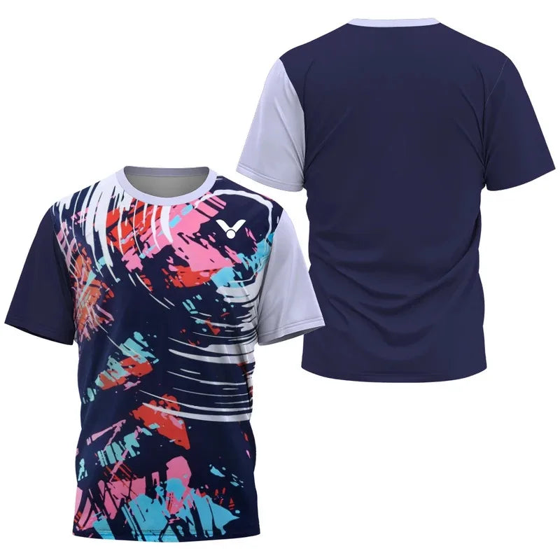 Tshirt Traspirante 2025 Badminton Tennis Uomo Abbigliamento Sportivo Esterno Maniche Corte Morbido Top Fitness