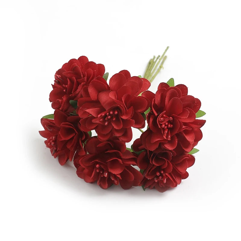 Set Da 6 Fiori Artificiali In Seta Bouquet Da 11 Cm Decorazioni Per Casa E Matrimoni Ghirlanda Fai Da Te