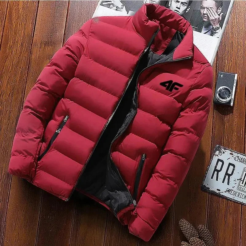 Giacca Invernale da Uomo 2024 Poliestere Caldo e Leggero Colletto alla Coreana Moda Casual Business