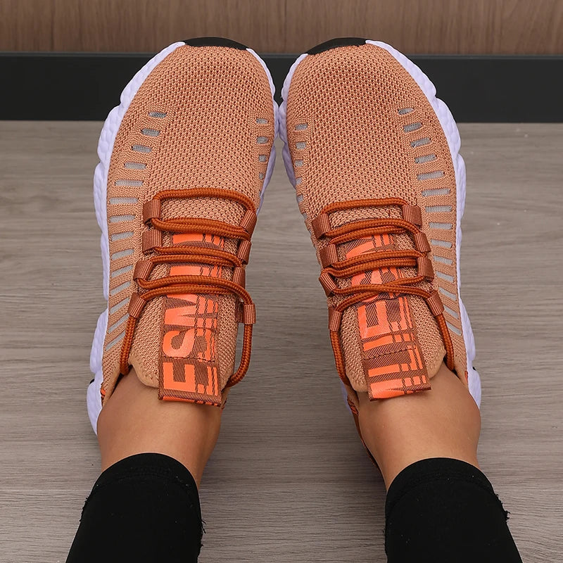 Scarpe Da Ginnastica Da Donna Traspiranti Morbide Con Lacci Basse Da Passeggio Per Esercizi Alla Moda Flessibili