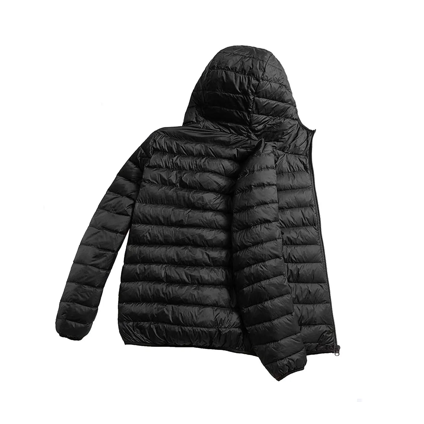 Giacca Invernale Da Uomo In Cotone Leggero Antivento Con Cappuccio Tinta Unita Per Sport All Aperto