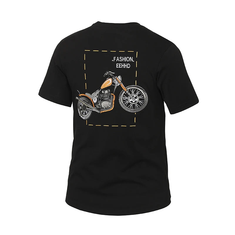 T Shirt Da Uomo Maniche Corte Con Ricamo 3D Estiva Traspirante Cotone Puro Di Alta Qualità