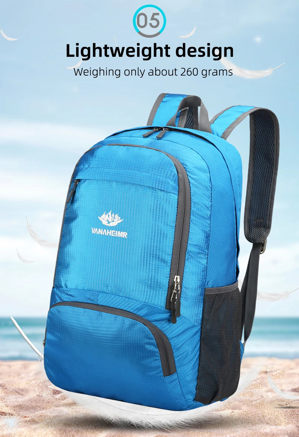 Zaino Pieghevole Da 23 Litri Ultraleggero Esterno Zaino Da Trekking Daypack Capienza Elevata Tessuto Idrorepellente
