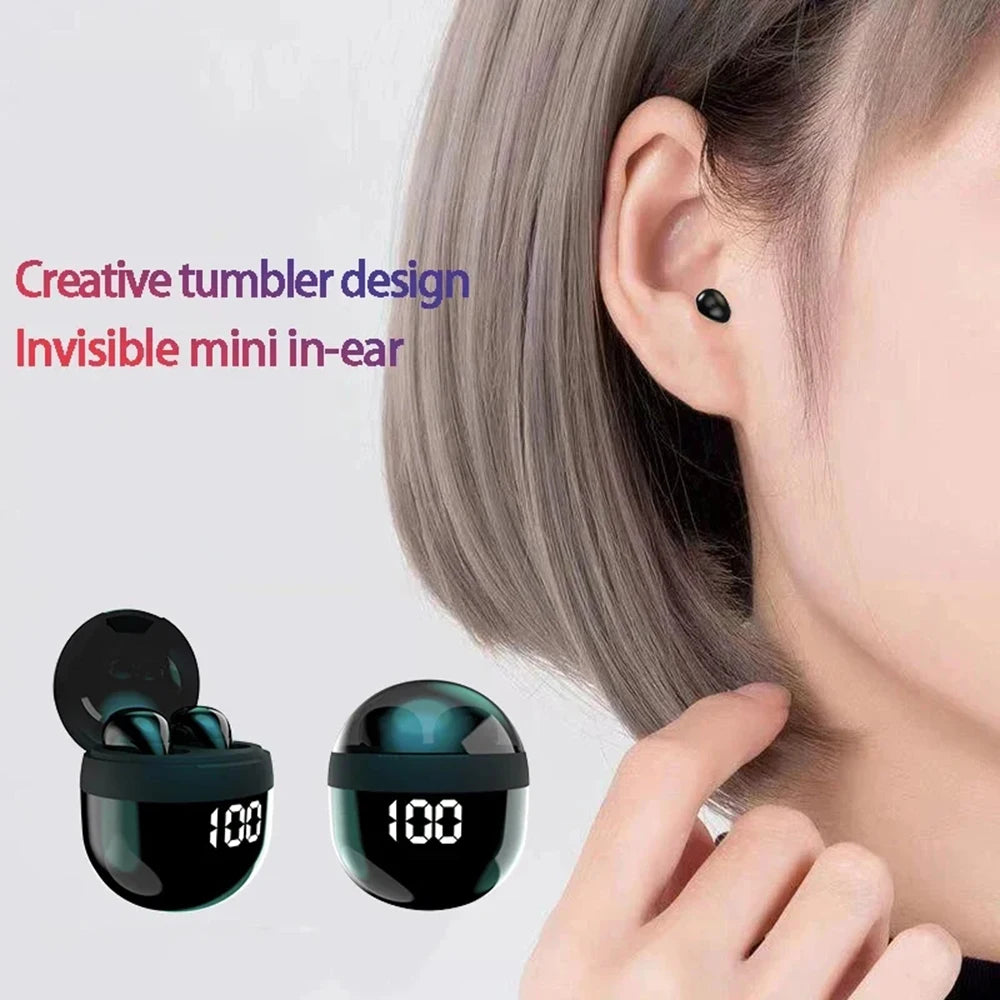 SK18 Mini Cuffie Invisibili Wireless Bluetooth 5.3 Con Microfono Cancellazione Del Rumore HD Per Dormire Con Bassi