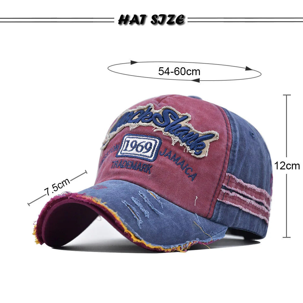 Berretti Da Baseball Ricamati 1969 In Cotone Lavato Unisex Adolescenti Hip Hop Vintage Protezione Solare