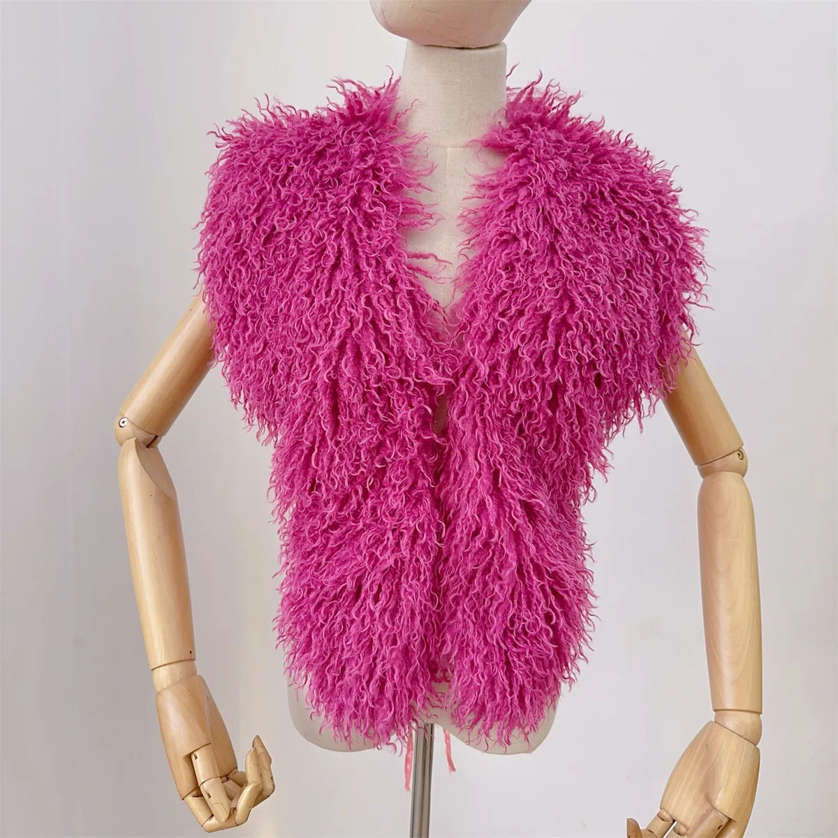 Lanmrem 2025 Gilet Pelliccia Sintetica Donna Imitazione Shearling Chic Autunno Inverno Abbigliamento 2DB4916