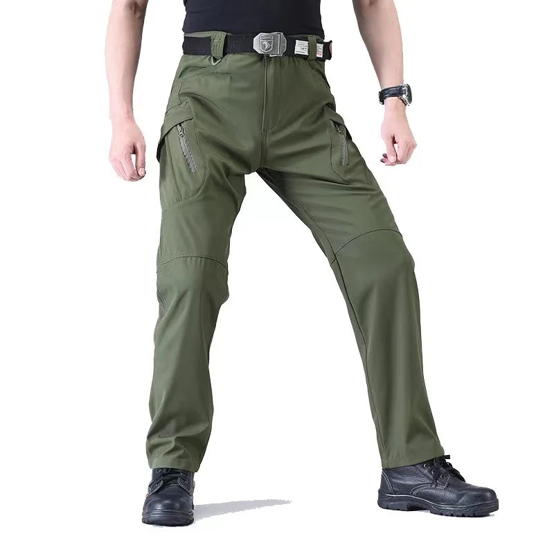 Pantaloni Uomo Softshell Cargo Elastico Per Escursionismo Trekking Arrampicata Campeggio Aperto Rapida Asciugatura 5XL