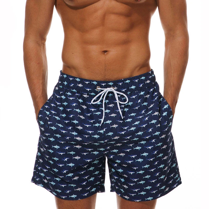 Datifer Pantaloncini Da Nuoto Uomo In Poliestere Con Fodera In Rete Stampa Vita Regolabile Tasche Per Palestra Piscina