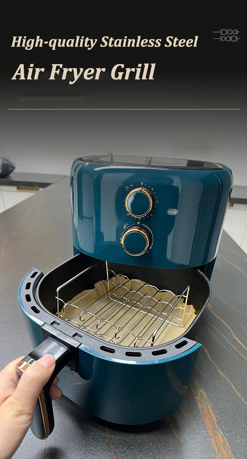 Griglia Per Friggitrice Ad Aria In Acciaio Inox Con Spiedini, Rastrelliera A 3 Livelli Per Cottura Verticale In Forno