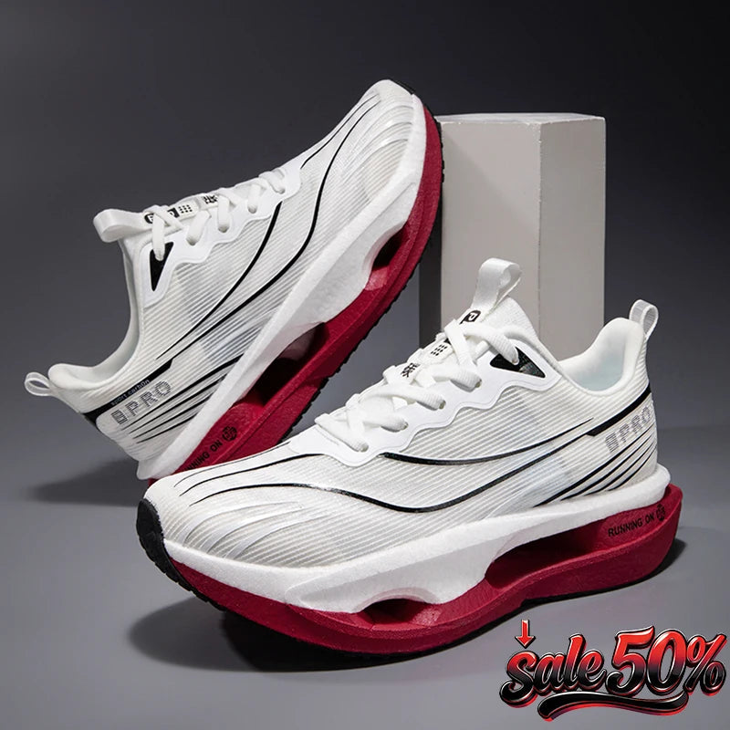 Scarpe da Corsa con Piastra in Carbonio per Maratona Unisex Traspiranti e Leggere Antiscivolo Sneakers Atletiche