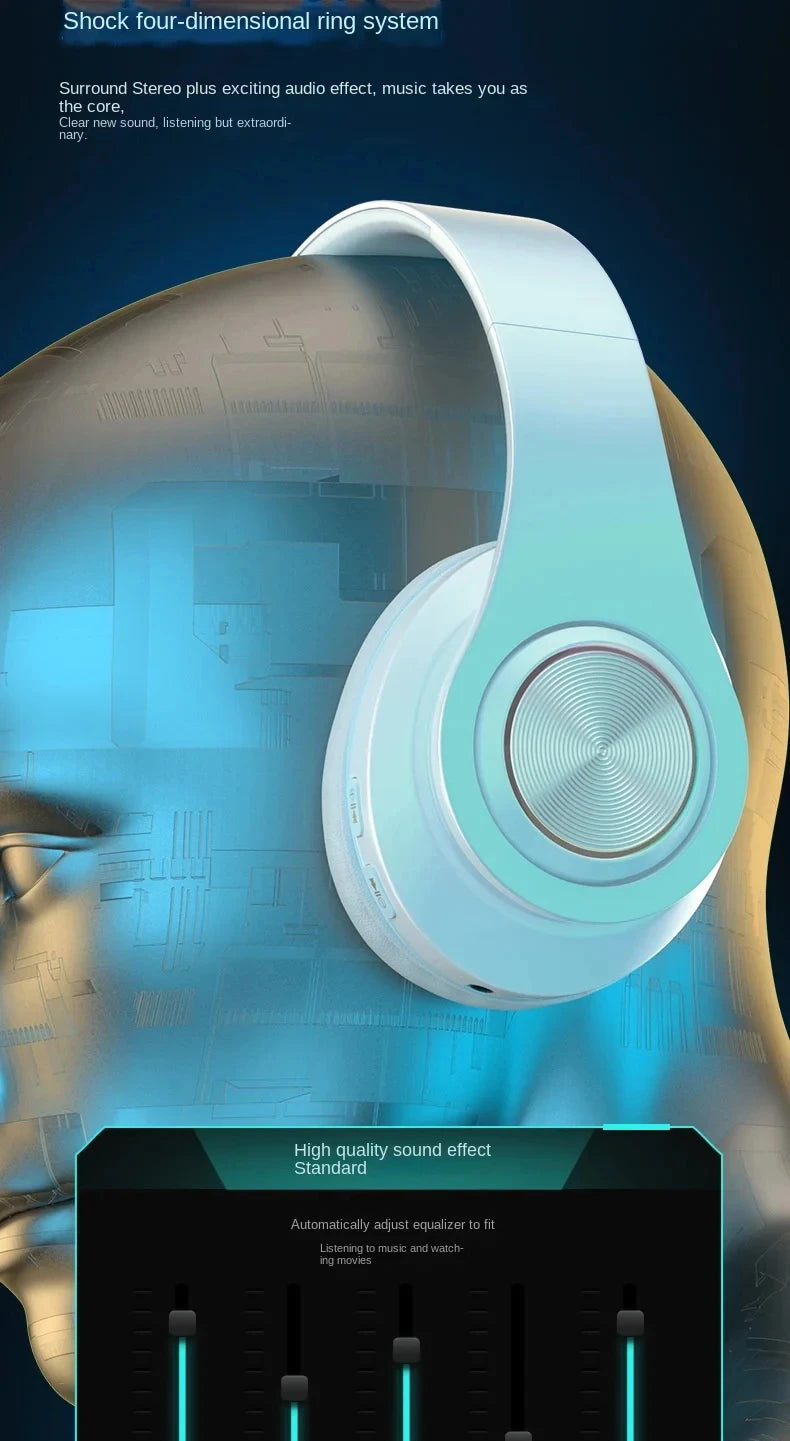 Cuffie Bluetooth Wireless Con Cancellazione Del Rumore E Microfono Integrato Per Giochi Sportivi B39