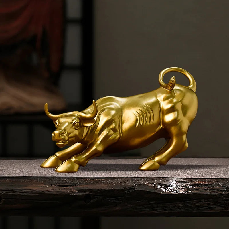 Scultura Toro In Resina 27 Cm Statua Animale Decorazione Per Casa Ufficio Vetrina Regalo Elegante