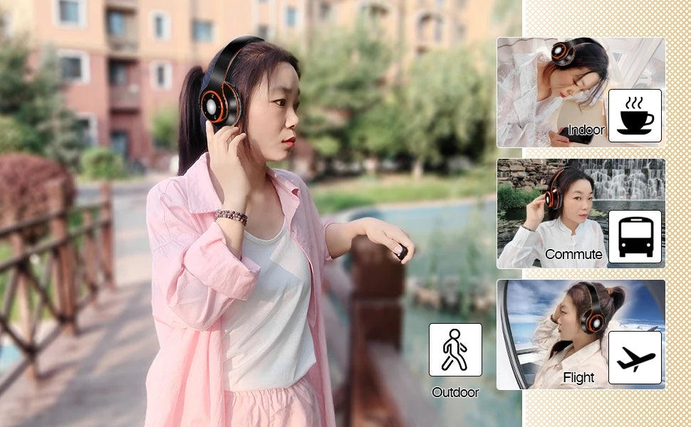 Auricolari Colorati Wireless Bluetooth 5.3 Lettore Mp3 Integrato Cuffie Sportive Pieghevoli Suono Stereo Per Cellulare