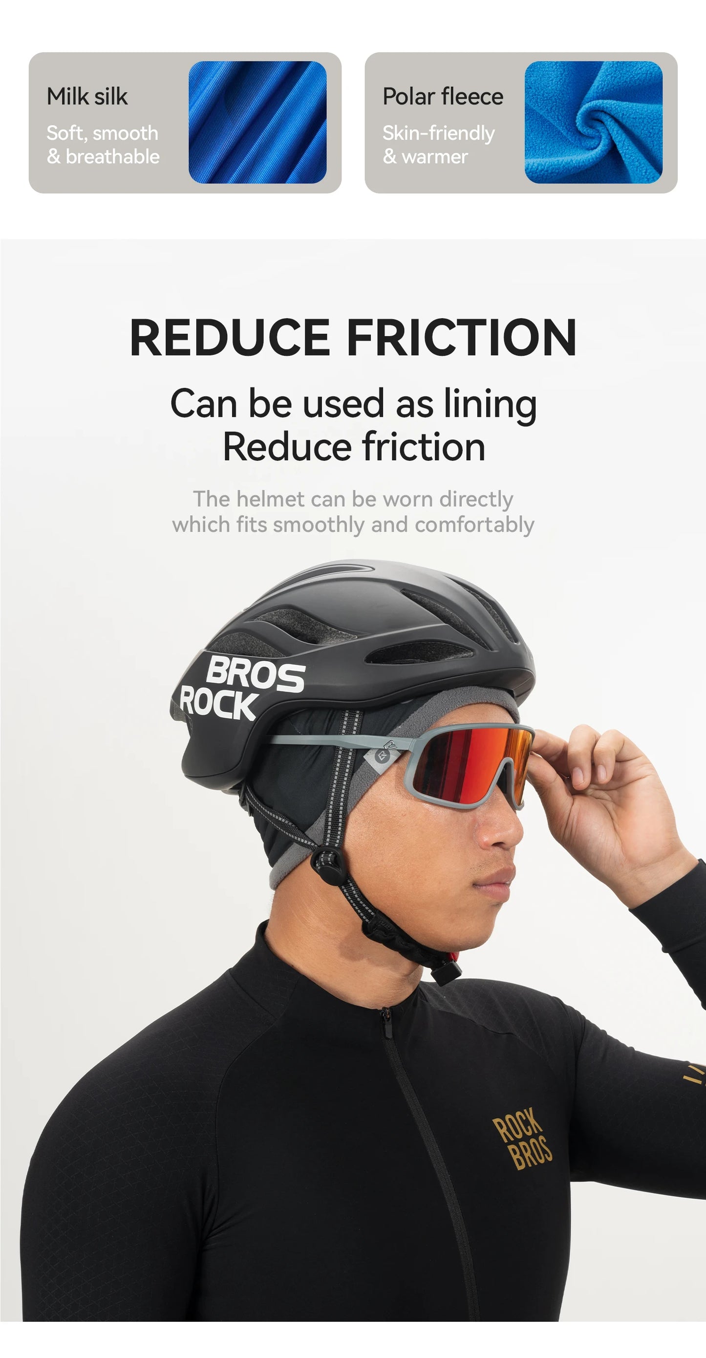 Rockbros Cappello Da Ciclismo Autunno Inverno Antivento Caldo Pile Spazzolato Doppio Da Indossare Unisex Per Pendolari