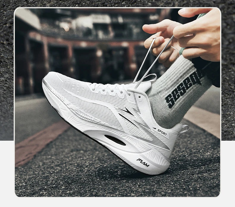 Scarpe Da Corsa Marathon Uomo Traspiranti Leggere Con Cuscino Aria Antiscivolo In Carbon Board