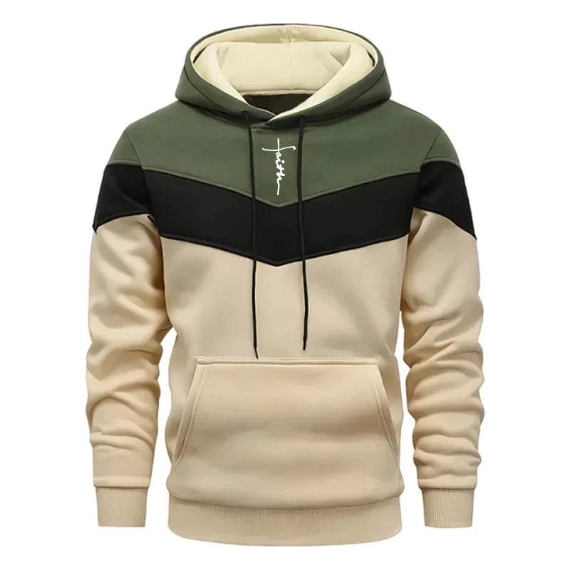 Completo Tuta Da Uomo Felpa Con Cappuccio Tricolore Autunno Inverno Moda Casual Comfort Alta Qualità Pantaloni Abbinati