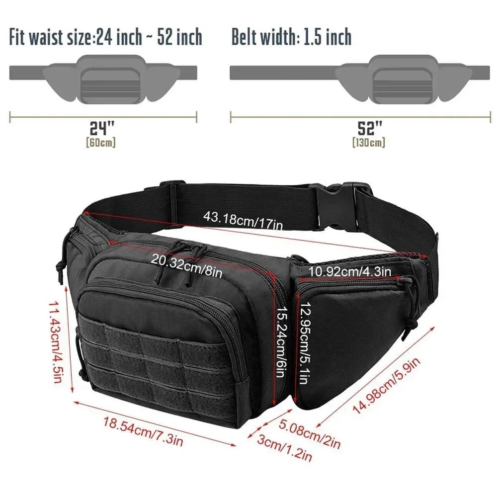 Marsupio Tattico Multifunzionale In Nylon Per Uomo Fanny Pack Sportivo Ad Alta Capacità Per Escursionismo