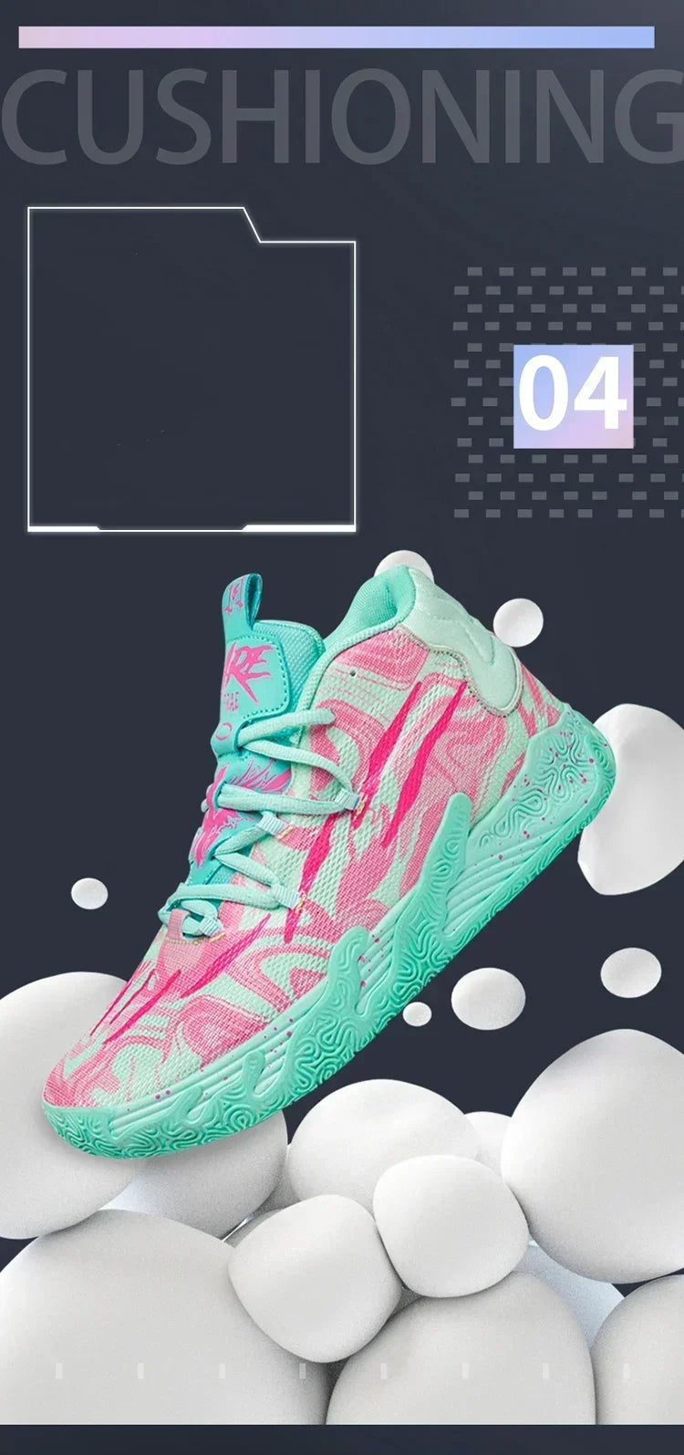 Scarpe Da Basket Da Uomo Allenamento Sul Campo Traspiranti In Mesh Antiscivolo Mid Cut Design Lussuoso