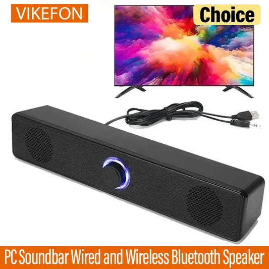 Soundbar per PC Altoparlante Bluetooth cablato e wireless Soundbar alimentato tramite USB per TV Pc Laptop Gaming Home Theater Sistema audio surround