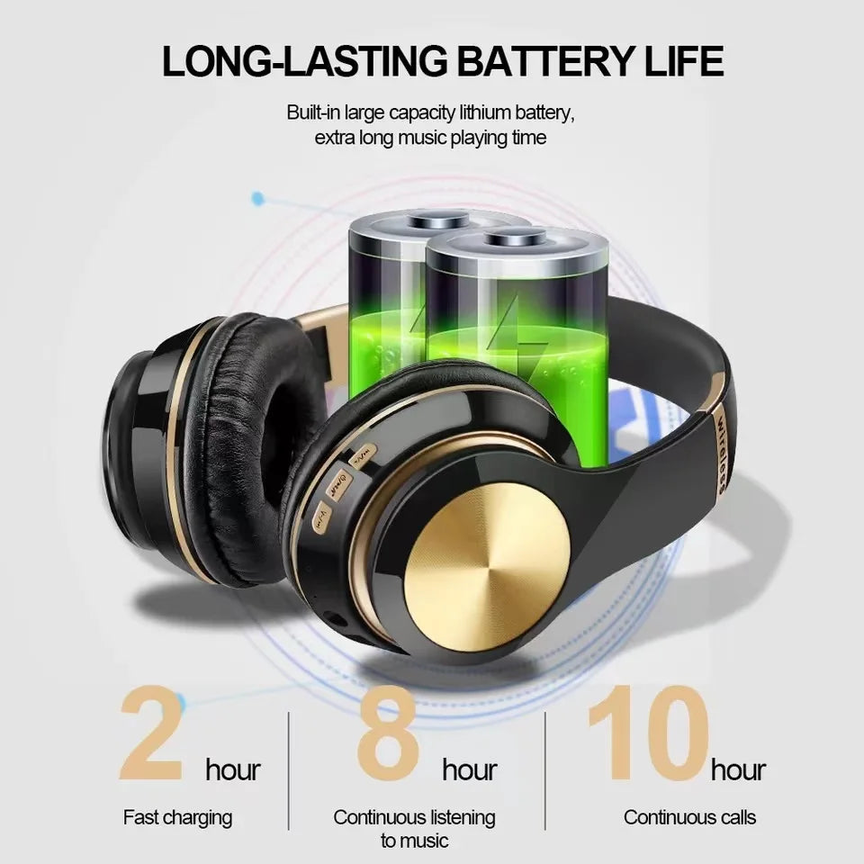Auricolare Bluetooth T5 Pieghevole Con Microfono Integrato Per PC Gaming E Assistente Vocale Wireless E Cablate 3,5 Mm