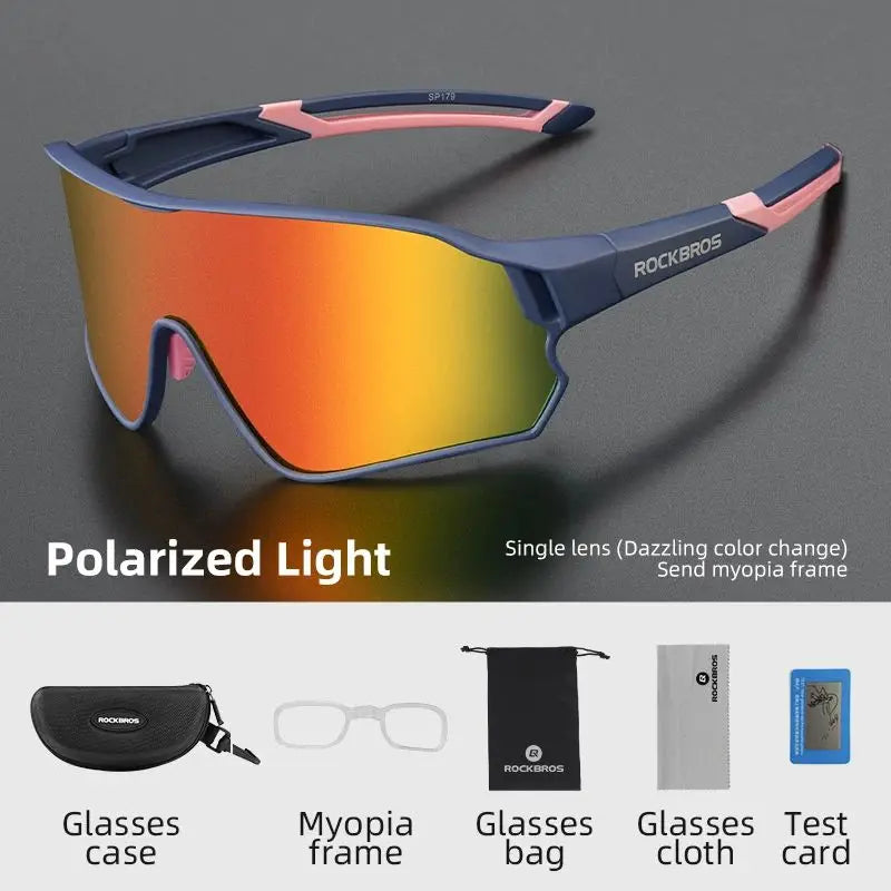 Rockbros Occhiali Da Ciclismo Polarizzati UV400 Unisex Leggeri Per MTB Road Bike Attrezzatura Sportiva