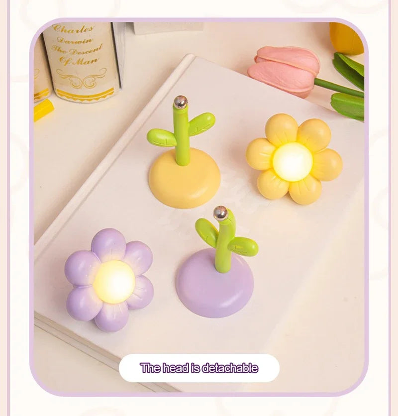 Lampada LED Fiore Notturna Mini Luce Da Tavolo Per Comodino Camera Da Letto Luce Ambientale Giocattolo Per Bambini Regalo