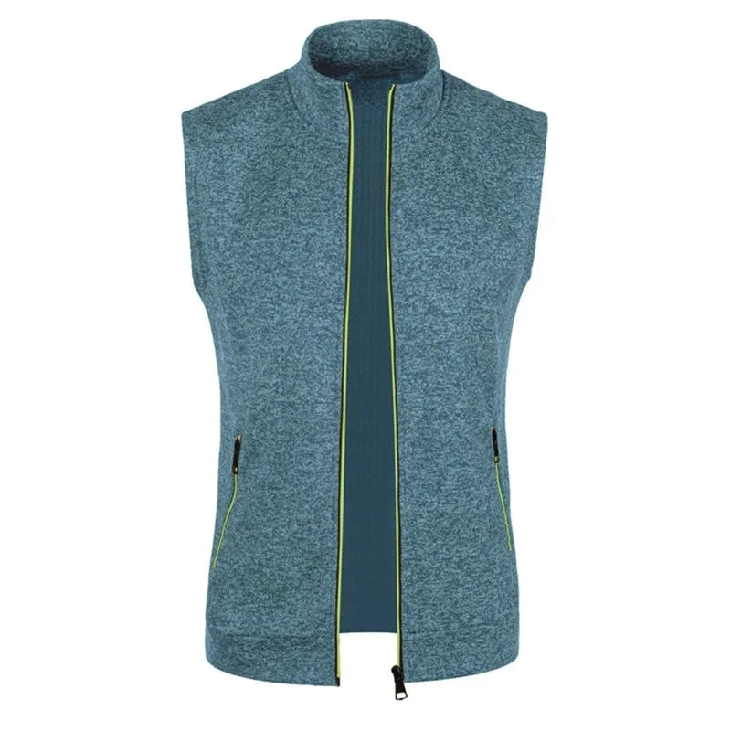 Gilet Senza Maniche Con Cerniera Da Uomo Autunno Traspirante Esterno Streetwear Dolcevita