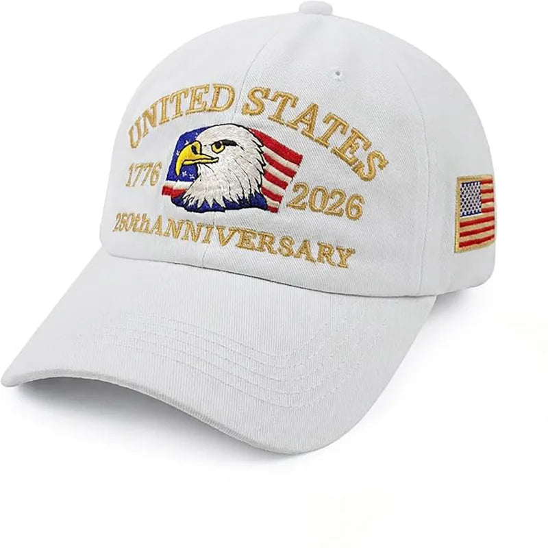 Cappello Patriottico 250esimo Anniversario USA Con Aquila Ricamata Unisex Berretto Da Baseball Elegante