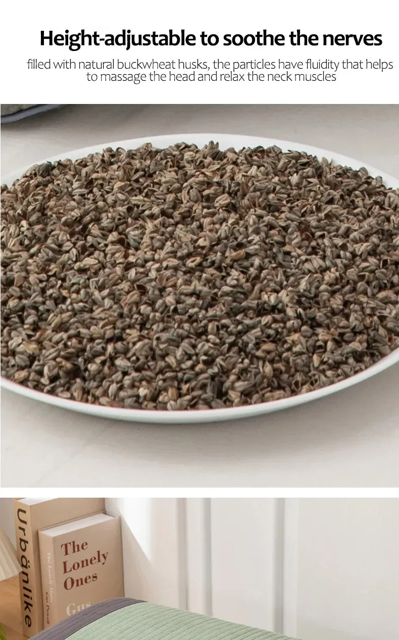 Cuscino Sobakawa In Grano Saraceno Con Cotone Organico Dimensioni Standard Per Dormire Fresco Sostegno Cervicale