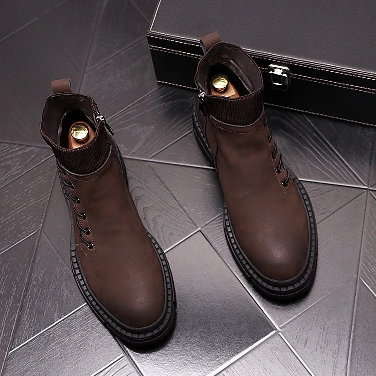 Stivali Chelsea Da Uomo In Pelle Con Plateau Per Party E Discoteca Scarpe Alla Caviglia Eleganti