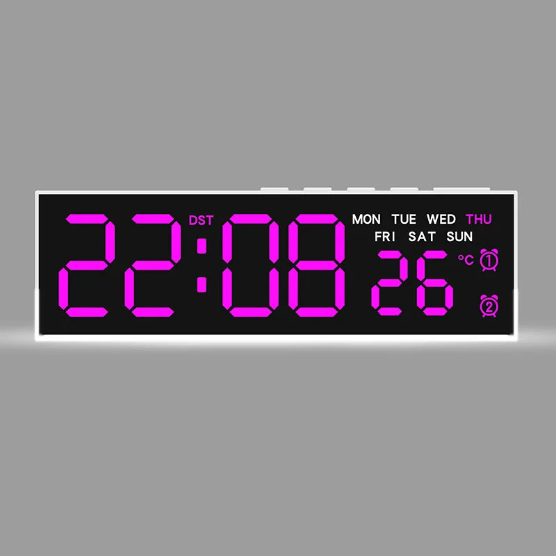 Sveglia Digitale USB Con Luce D'Ambiente Bianca Orologio Da Tavolo LED 12/24 Ore, 3 Livelli Di Luminosità, DST