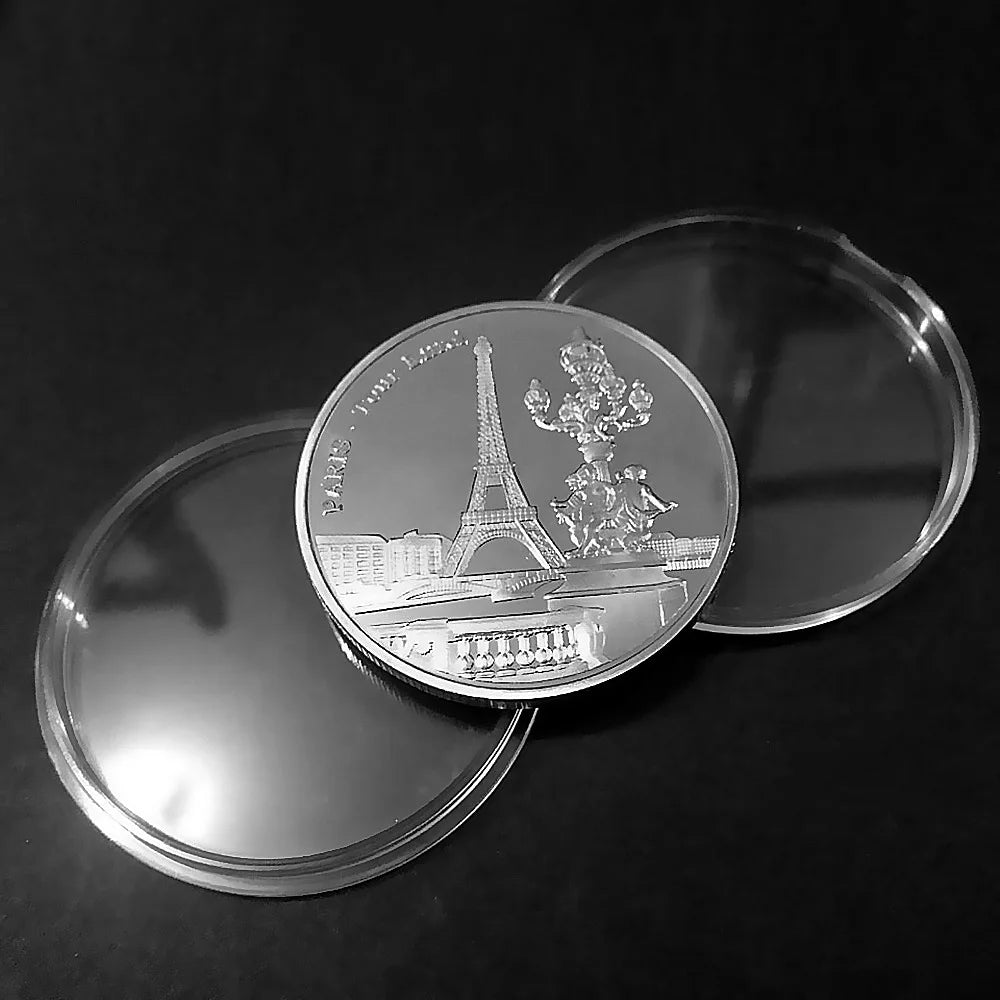 Collezione Di Monete Commemorative Della Torre Eiffel Parigi Per Viaggi Europee Non Valuta In Metallo