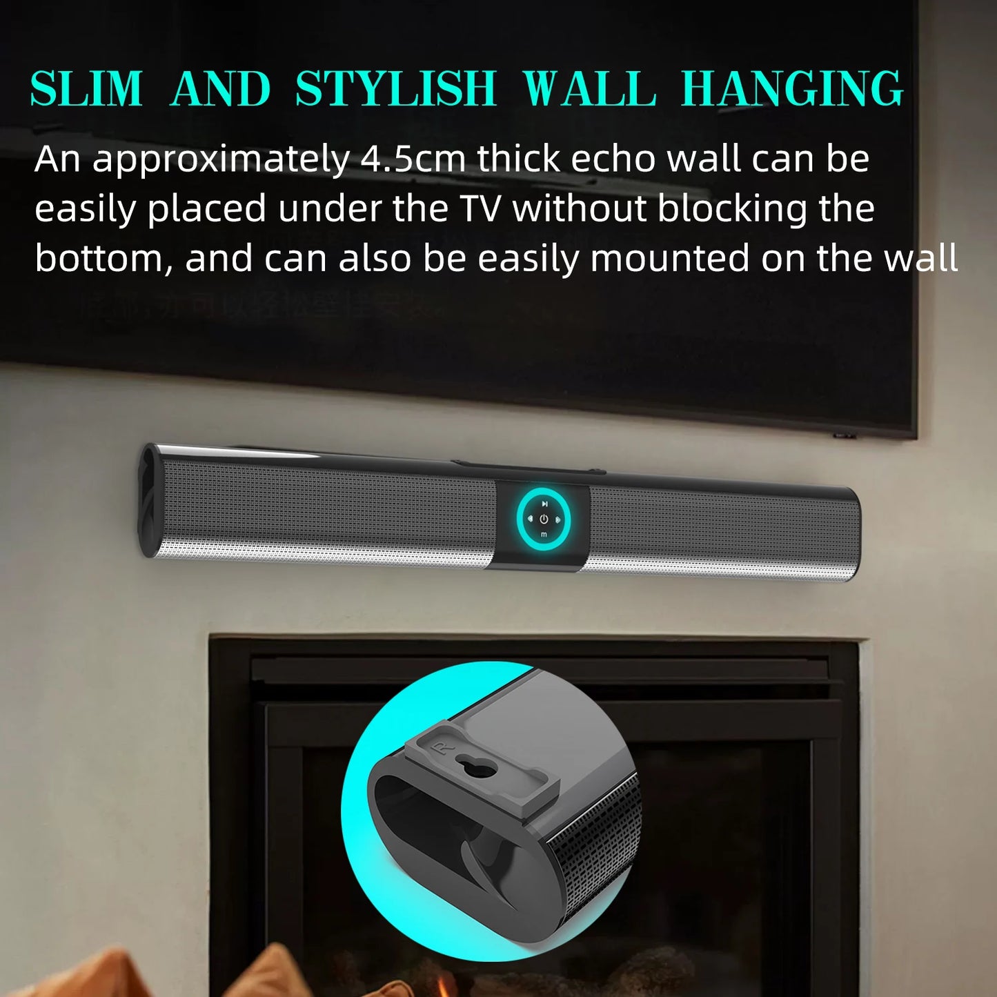 Homefish BS20 Altoparlante Bluetooth Luce Ambientale RGB 4 Altoparlanti 6 Effetti Sonori EQ Supporta TF USB AUX RCA FM