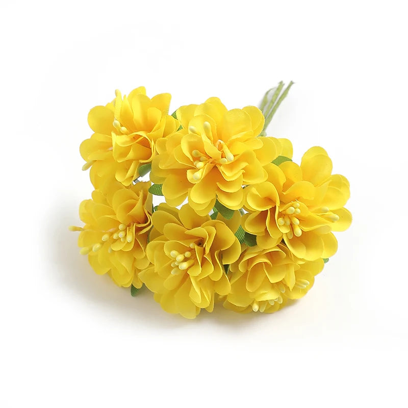 Set Da 6 Fiori Artificiali In Seta Bouquet Da 11 Cm Decorazioni Per Casa E Matrimoni Ghirlanda Fai Da Te