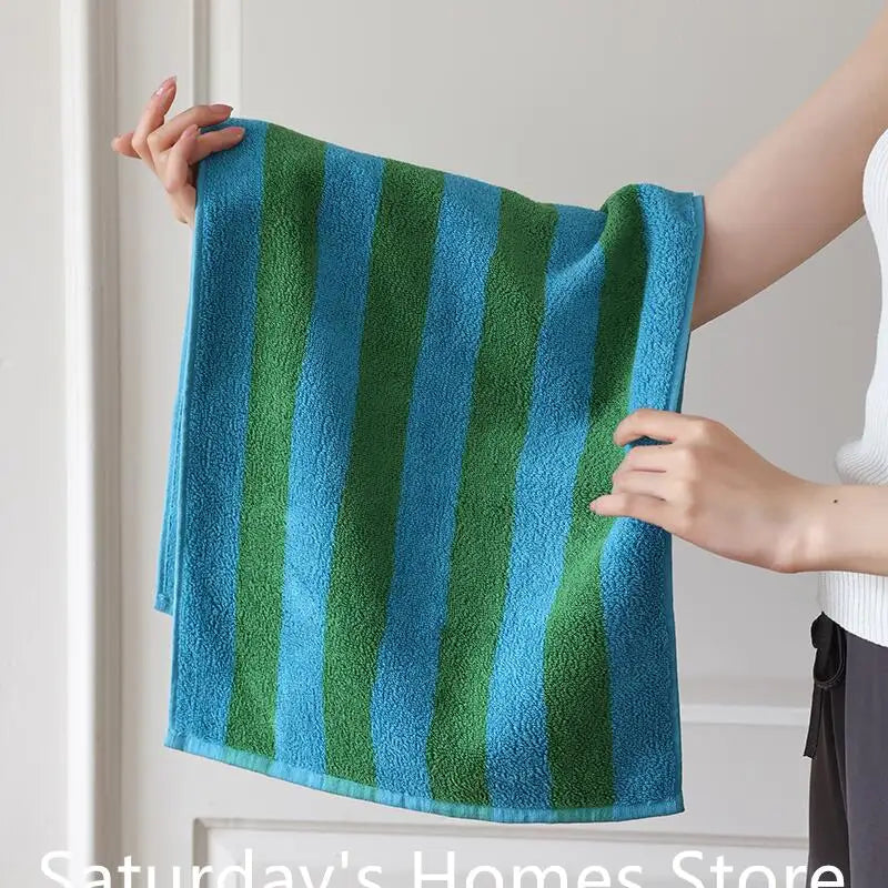 Asciugamano In Cotone A Righe Retrò 70x140 Cm Morbido E Assorbente Per Casa Palestra Cucina