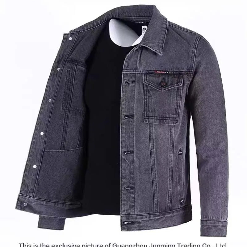 Unitim Giacca Da Lavoro In Denim Pesante Stile Americano Da Uomo Con Bottoni Retrò Streetwear Cowboy