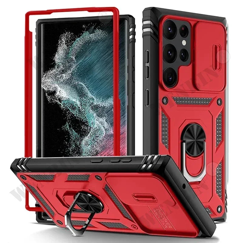 Custodia Resistente Con Cavalletto 360 Gradi Per Samsung S26 Ultra S25 S24 S23 Plus 5G Con Fotocamera Esterna