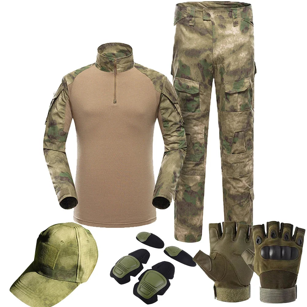 Set Abiti Militari Tattici Tuta Mimetica Da Esterno Camicie Da Caccia Pantaloni Per Airsoft Paintball