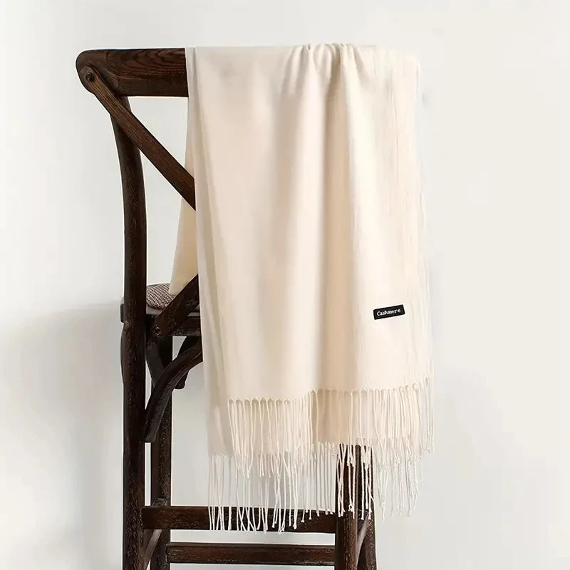Sciarpa di Pashmina da Donna Morbida Cashmere Foulard Viaggio Ufficio Inverno Caldo Hijab Solido Avvolge Bandana